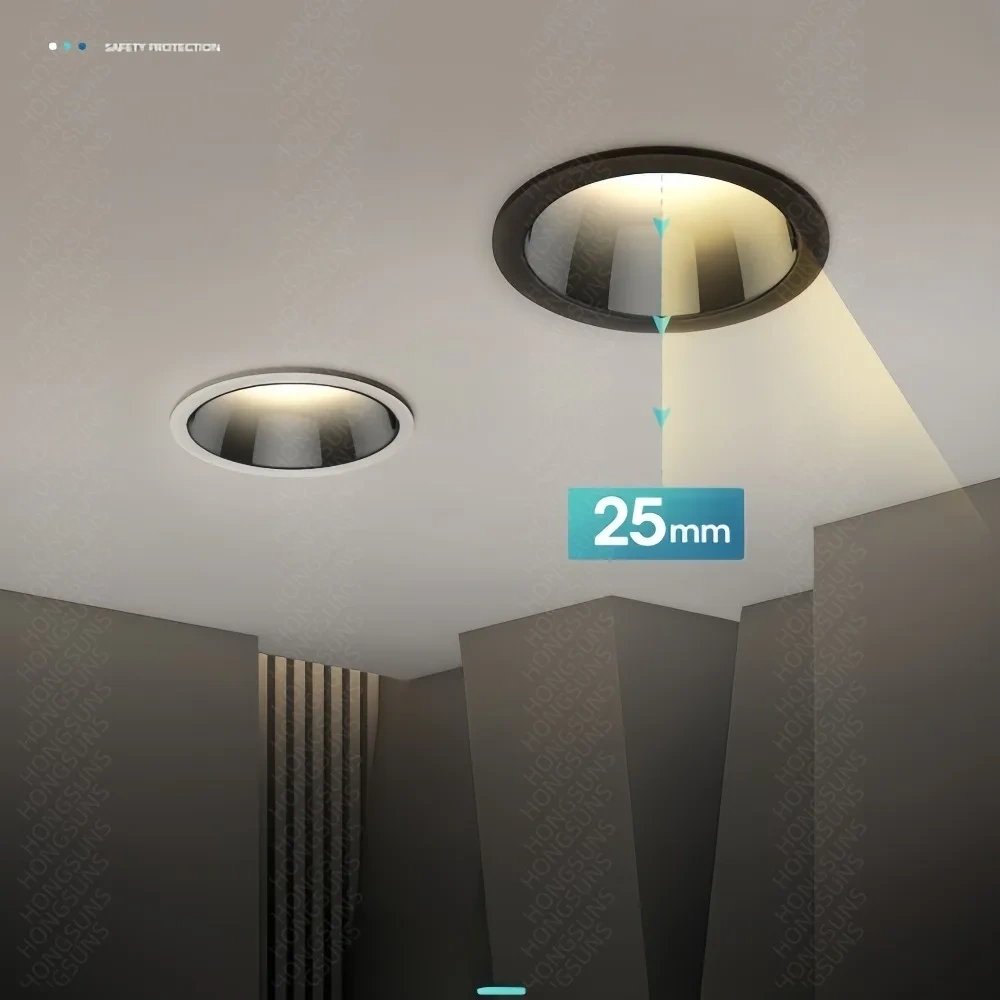 Zigbee DALI Recessed Smart LED COB Spotlight 3 CCT Switchable Ultra Thin Anti-glare Dimmable High CRI 95 Aluminum Ceiling Lamp