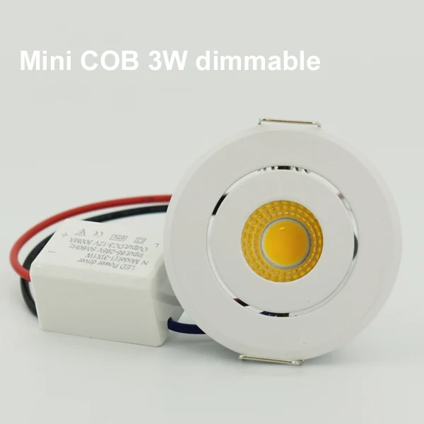 Mini led spot downlights 1W COB 3W LED recessed spot dimmable round led for home cabinet showbox