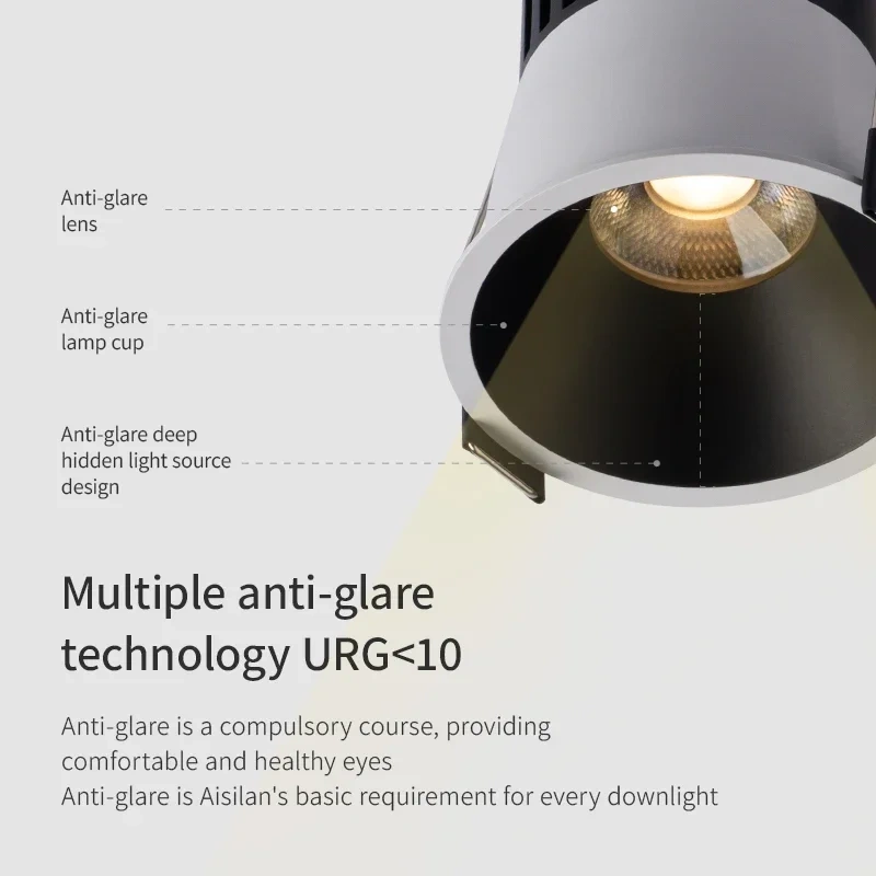 DALI2 DT8 Dimming LED Recessed Downlight Modern Spotlight Indoor Anti-glare CRI97 Aluminum Ceiling Light for Living Room Bedroom