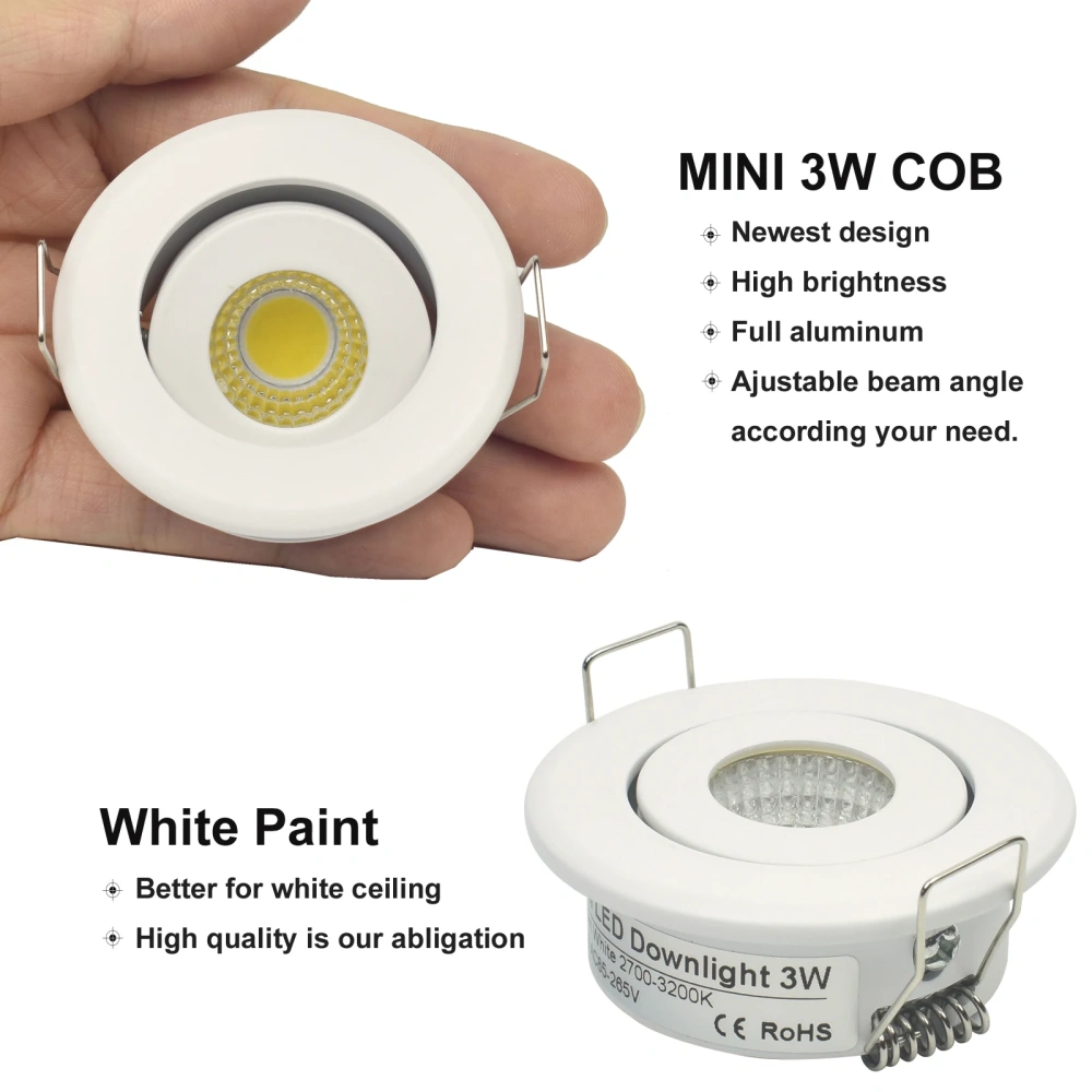 Mini led spot downlights 1W COB 3W LED recessed spot dimmable round led for home cabinet showbox