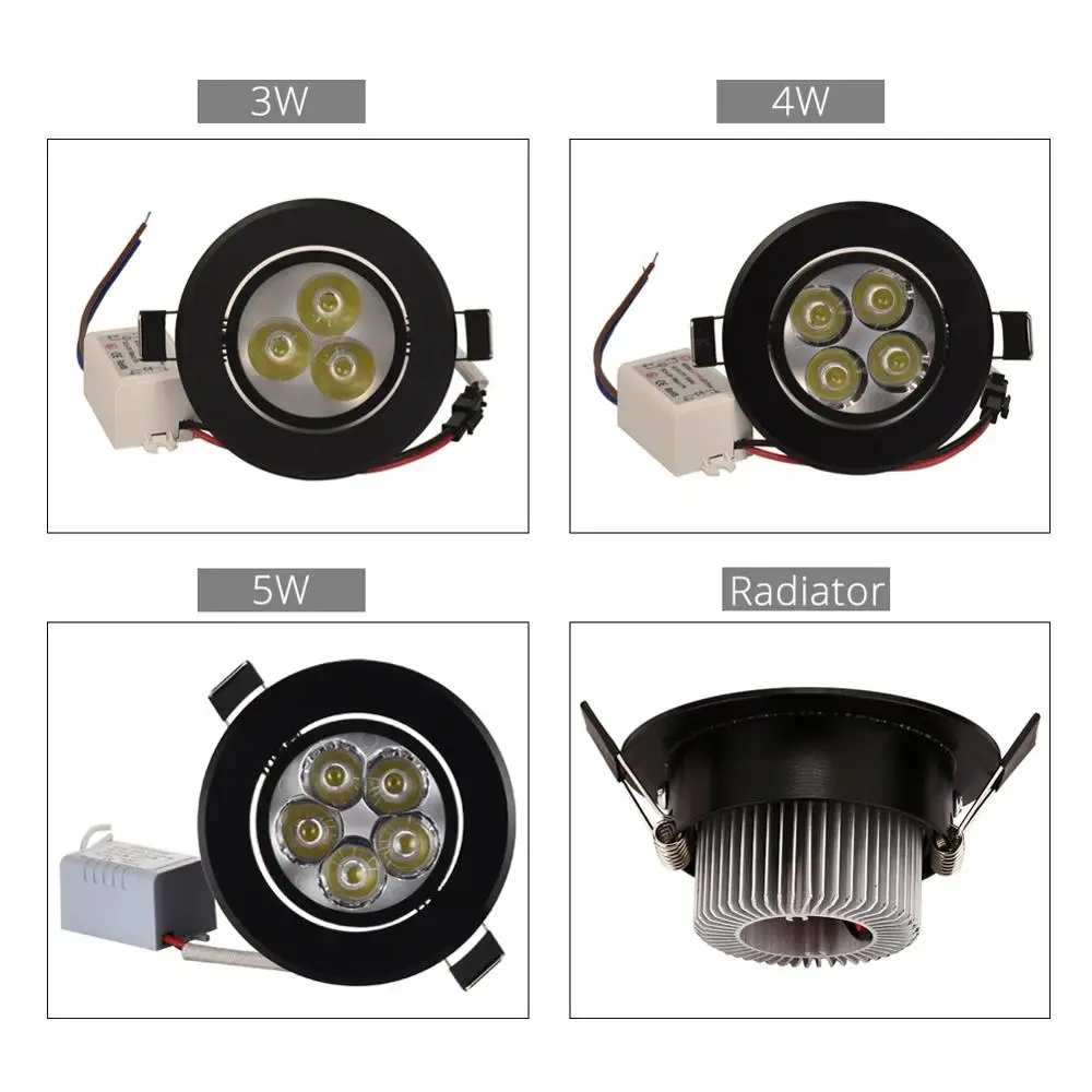 Dimmable LED Downlight 3W 4W 5W Spot LED AC110V 220V Sandy Silver White Black Body House Natural Daylight Warm Pure White