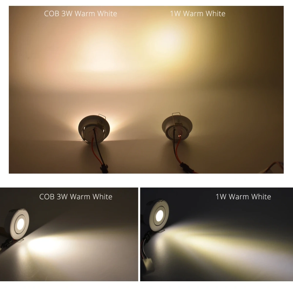 Mini led spot downlights 1W COB 3W LED recessed spot dimmable round led for home cabinet showbox