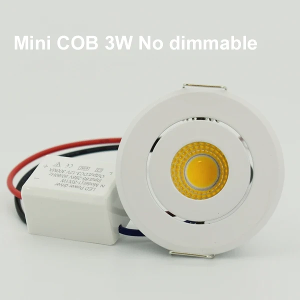 Mini led spot downlights 1W COB 3W LED recessed spot dimmable round led for home cabinet showbox