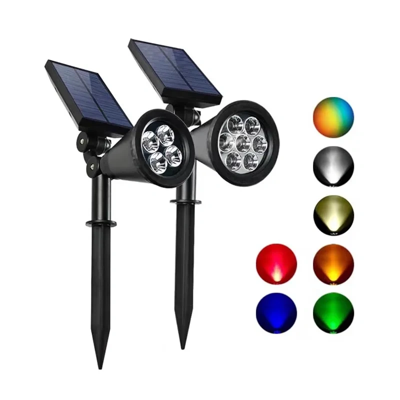 Unique Design 18 Led Rgb Spot Light Waterproof Garden Led Solar Stake Spotlight For Pathway Landscape Lawn Outdoor Decor