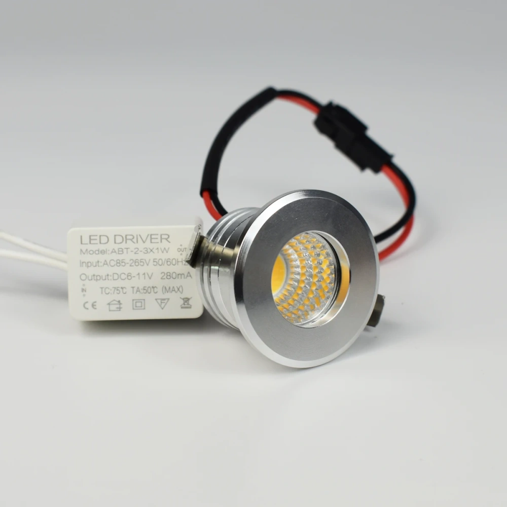 10-Pack Mini Spot led COB 3W Dimmable Reccesed Star Ceiling  Lamp Cabinet Light Indoor Lighting AC110V 220V