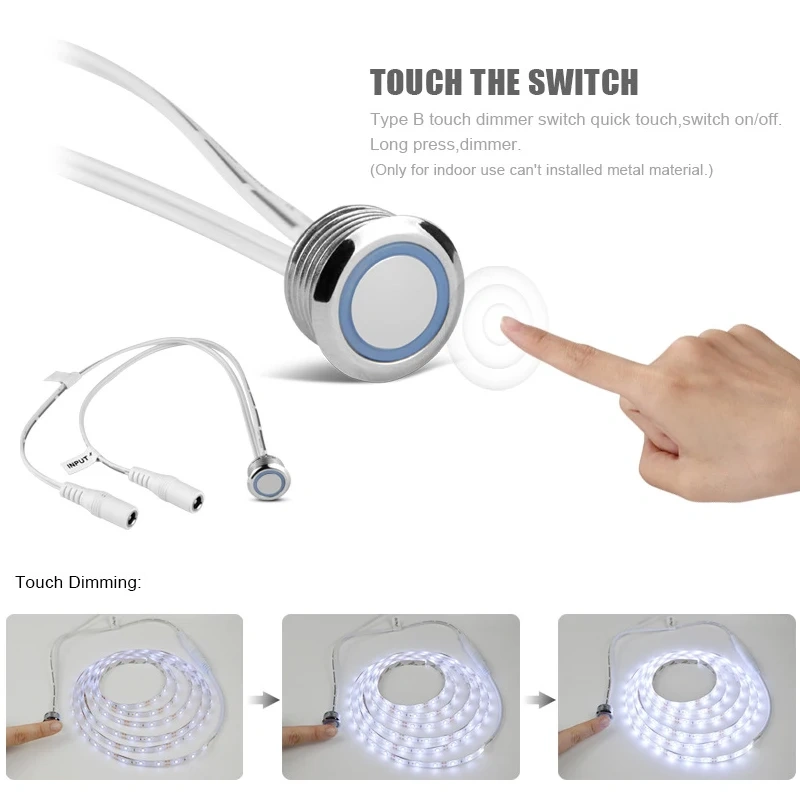 12V Cabinet Door Touch Dimming Switch for LED Strip Bar Light