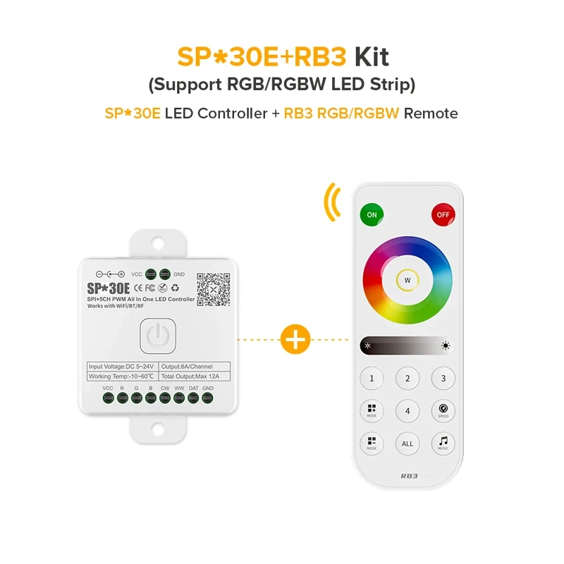 All In One LED Controller SP530E Wifi Alexa Google Home BT SP630E 5CH PWM SPI Pixels LED Strip Light WS2811 WS2812B SK6812 FCOB