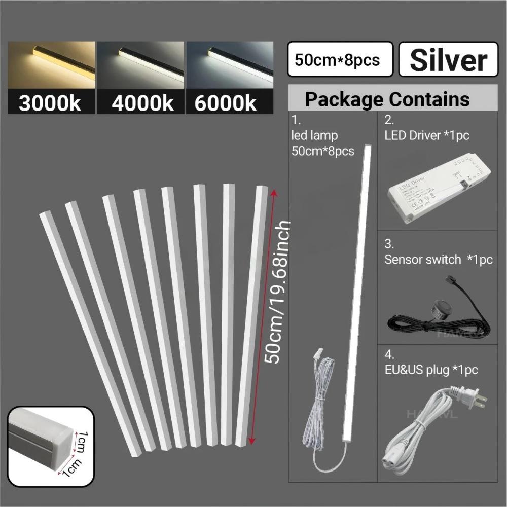 Touching Switch Light for Wood Slat Wall Panels for Wood Slat Wall Panels, Headboards, Stairs, Home Under Cabinet Strip Light