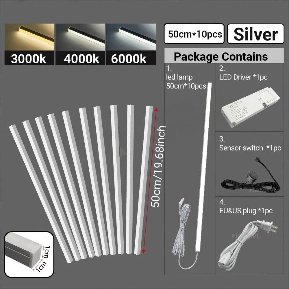 Touching Switch Light for Wood Slat Wall Panels for Wood Slat Wall Panels, Headboards, Stairs, Home Under Cabinet Strip Light