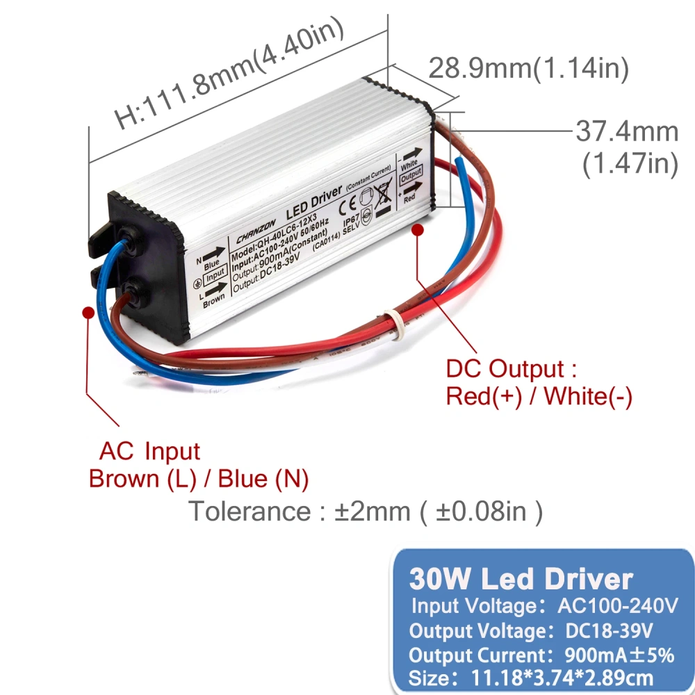 Constant Current Led Light Waterproof Ip67 Driver 10W 20W 36W 50W 100W 300Ma 450Ma 600Ma 900Ma 1500Ma Power Supply