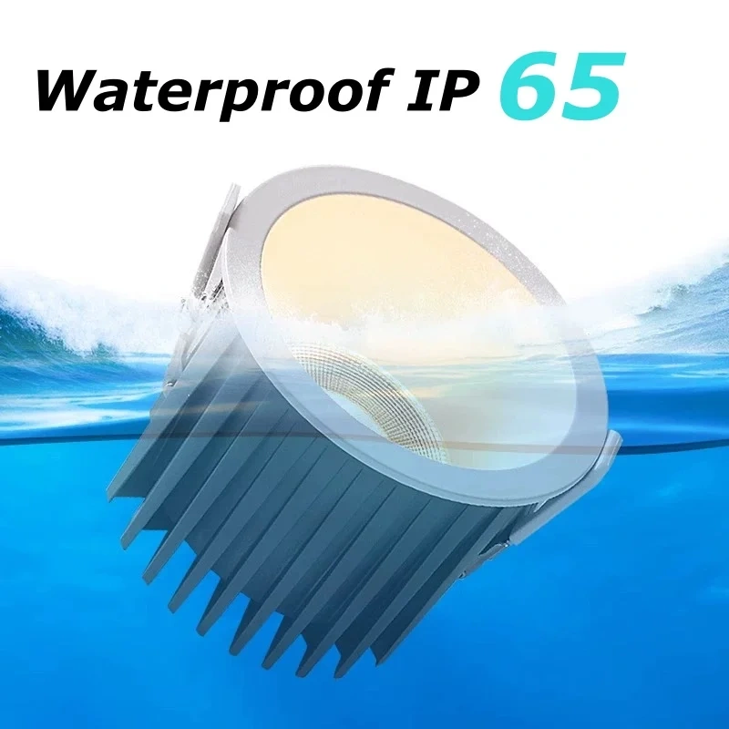 Recessed LED COB Downlight Waterproof IP65 Ceiling Light Modern Kitchen Bathroom Ceiling Lamps Spotlight Home Lighting Decor