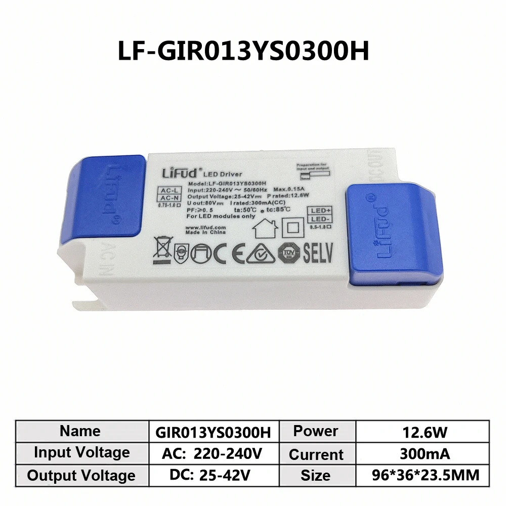 LiFud LED driver LF-GIRxxxYM LF-GIRxxxYS series LED transformer Input 220V-240V output 500mA 600mA 900mA 1200mA 1300mA 1500mA