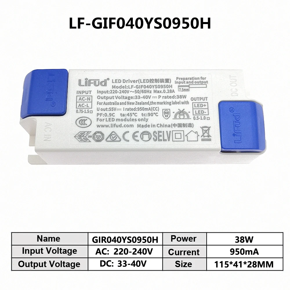 LiFud LED driver LF-GIRxxxYM LF-GIRxxxYS series LED transformer Input 220V-240V output 500mA 600mA 900mA 1200mA 1300mA 1500mA