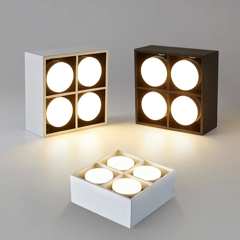 Surface Mount Not Dimmable Square LED Downlight with Replaceable Gx53 LED Lamp  9W 12W LED Spot Light for Living room Bedroom