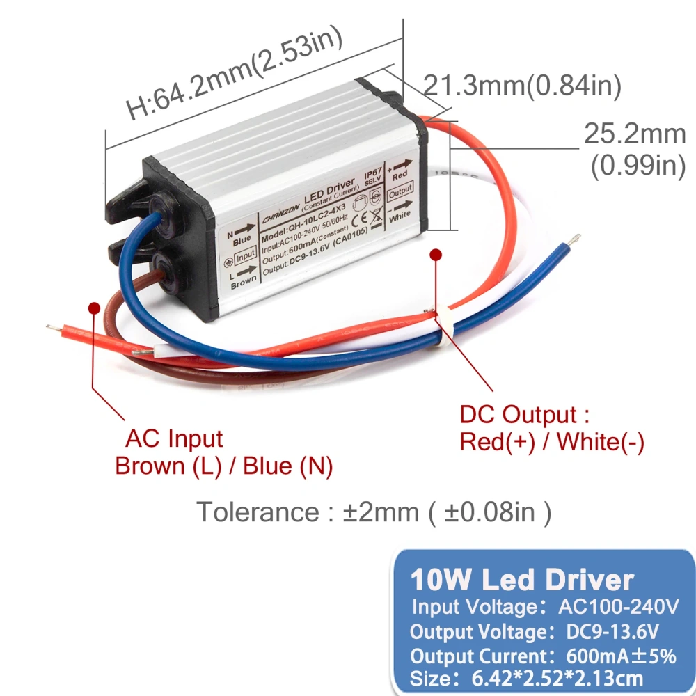 Constant Current Led Light Waterproof Ip67 Driver 10W 20W 36W 50W 100W 300Ma 450Ma 600Ma 900Ma 1500Ma Power Supply
