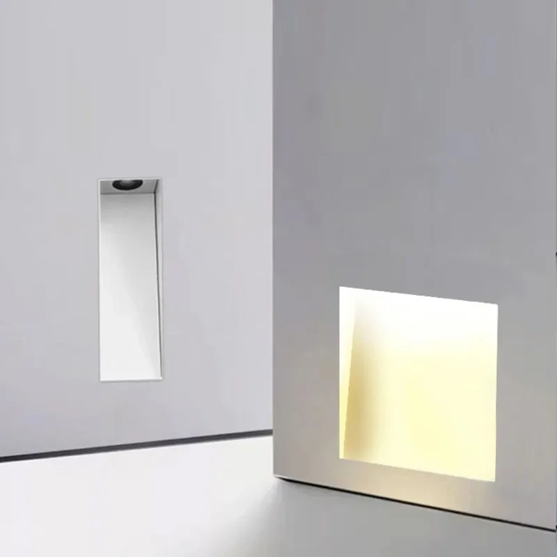 Embedded Frameless LED Step&Stair Wall Lamps 3W Motion Sensor Indoor Bedroom Ladder Foyer Corner Intelligent Night Light