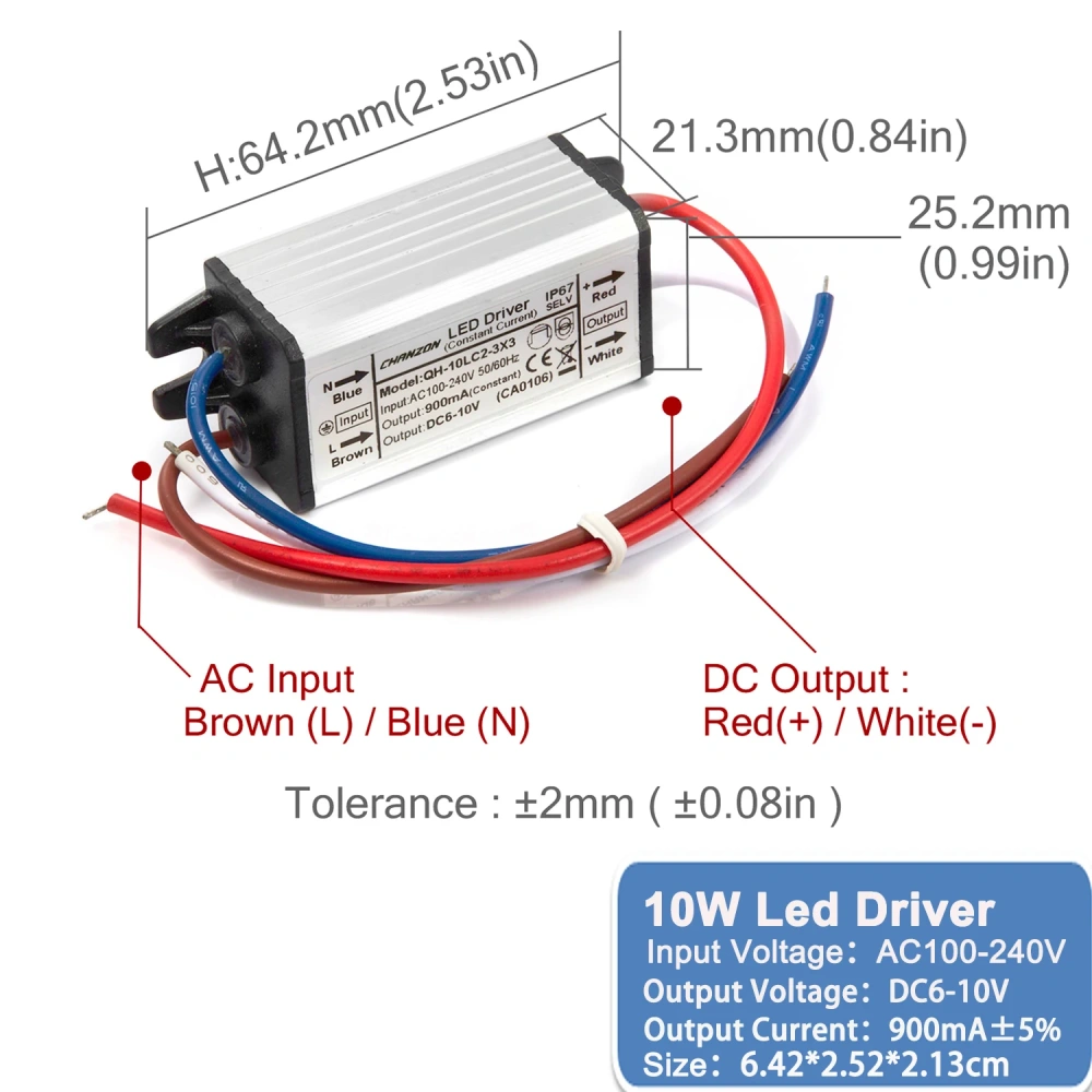 Constant Current Led Light Waterproof Ip67 Driver 10W 20W 36W 50W 100W 300Ma 450Ma 600Ma 900Ma 1500Ma Power Supply