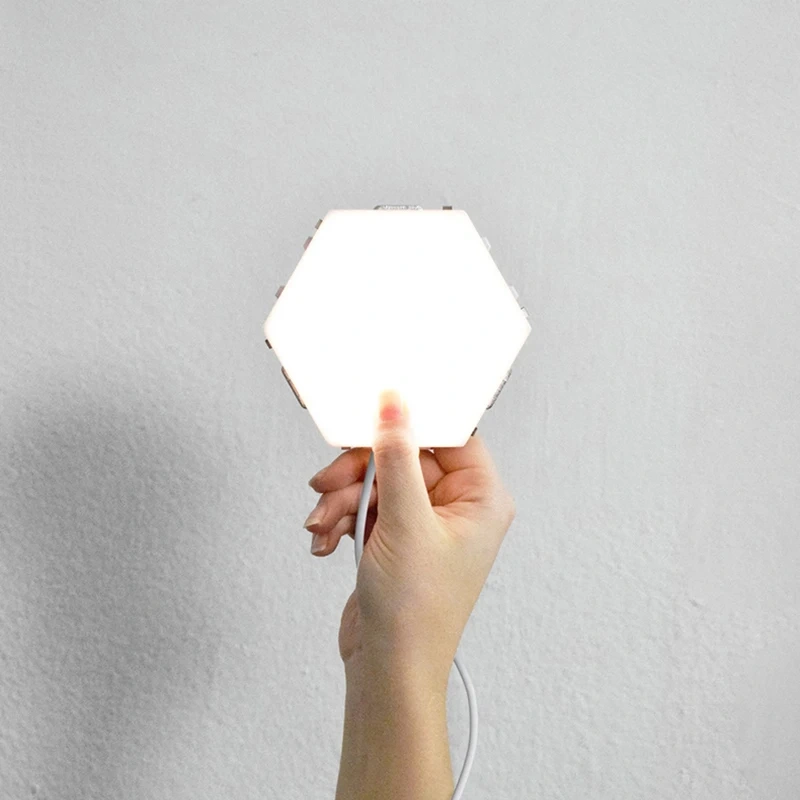 Hexagonal Touch Switch LED Wall Lamp Splicable Smart Home Bedroom Lamp AC 110 220V Quantum Night Light for Living Room Bedroom