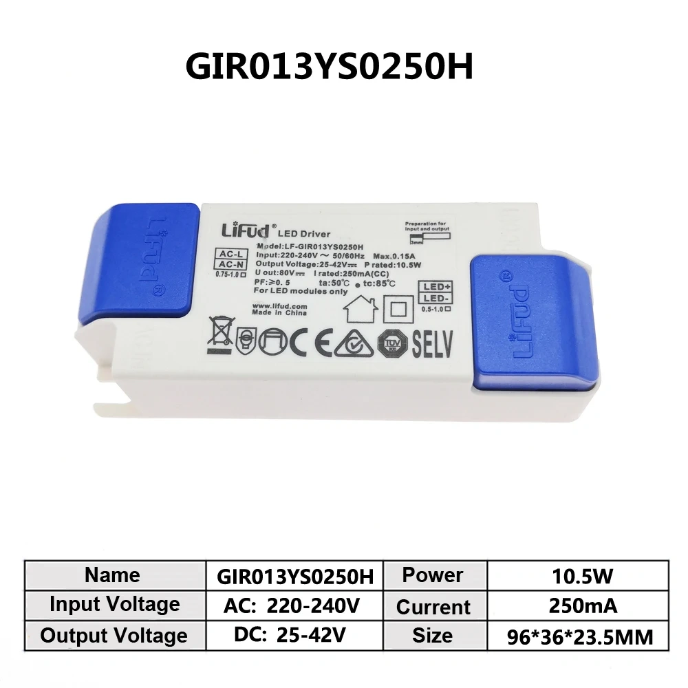 LiFud LED driver LF-GIRxxxYM LF-GIRxxxYS series LED transformer Input 220V-240V output 500mA 600mA 900mA 1200mA 1300mA 1500mA