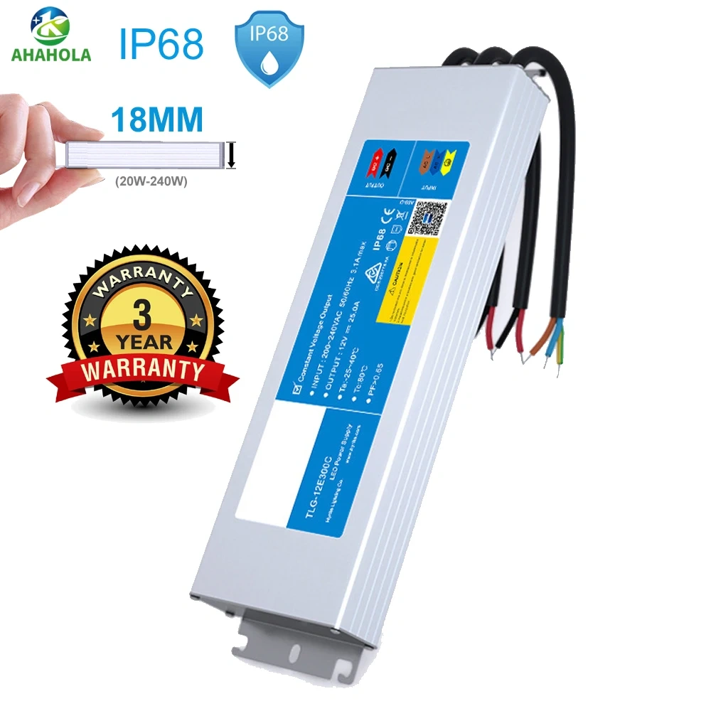 IP68 Waterproof Level  DC 24V 12V Power Supply 12 Volt 5A 10A 20A Power Source 60w  400w AC 220v to 12v Fuente De Poder