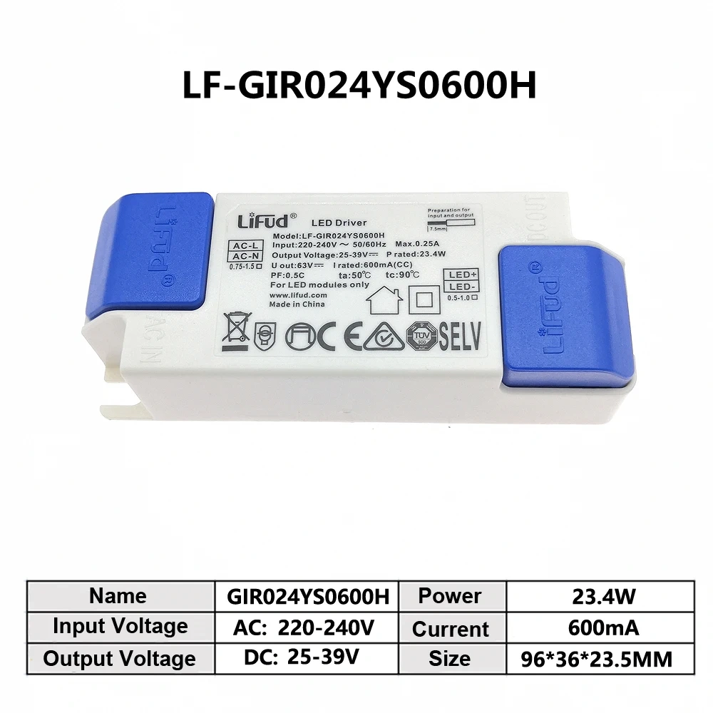 LiFud LED driver LF-GIRxxxYM LF-GIRxxxYS series LED transformer Input 220V-240V output 500mA 600mA 900mA 1200mA 1300mA 1500mA