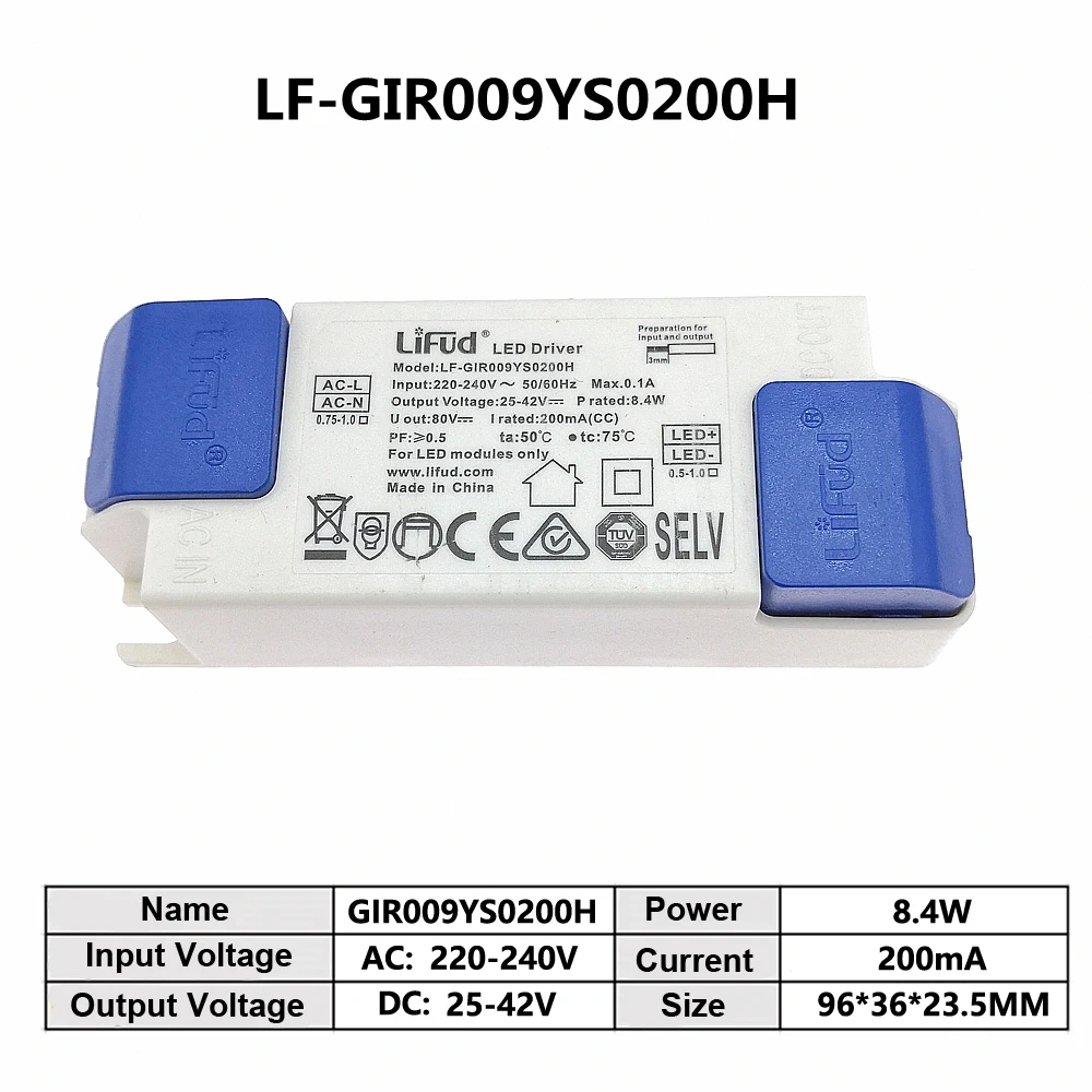 LiFud LED driver LF-GIRxxxYM LF-GIRxxxYS series LED transformer Input 220V-240V output 500mA 600mA 900mA 1200mA 1300mA 1500mA