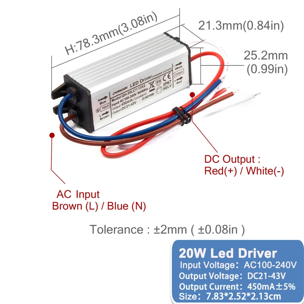 Constant Current Led Light Waterproof Ip67 Driver 10W 20W 36W 50W 100W 300Ma 450Ma 600Ma 900Ma 1500Ma Power Supply