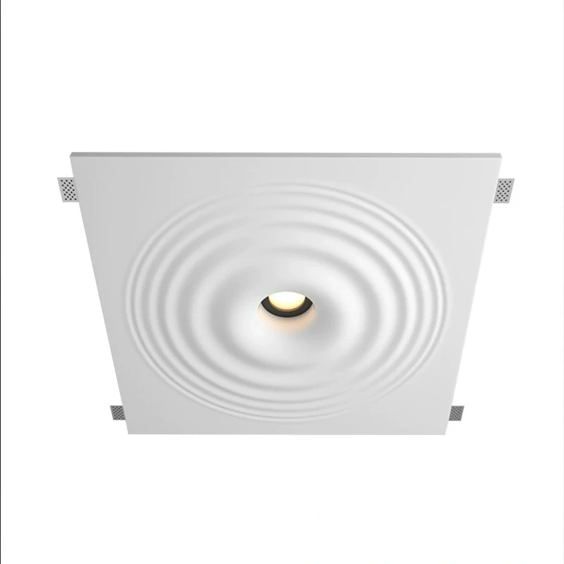 Gypsum Ceiling Lamp Water Ripple Design Living Room Bedroom Balcony Restaurant Cafe Hide Embedded 90-230v GU10 Ceiling Lights