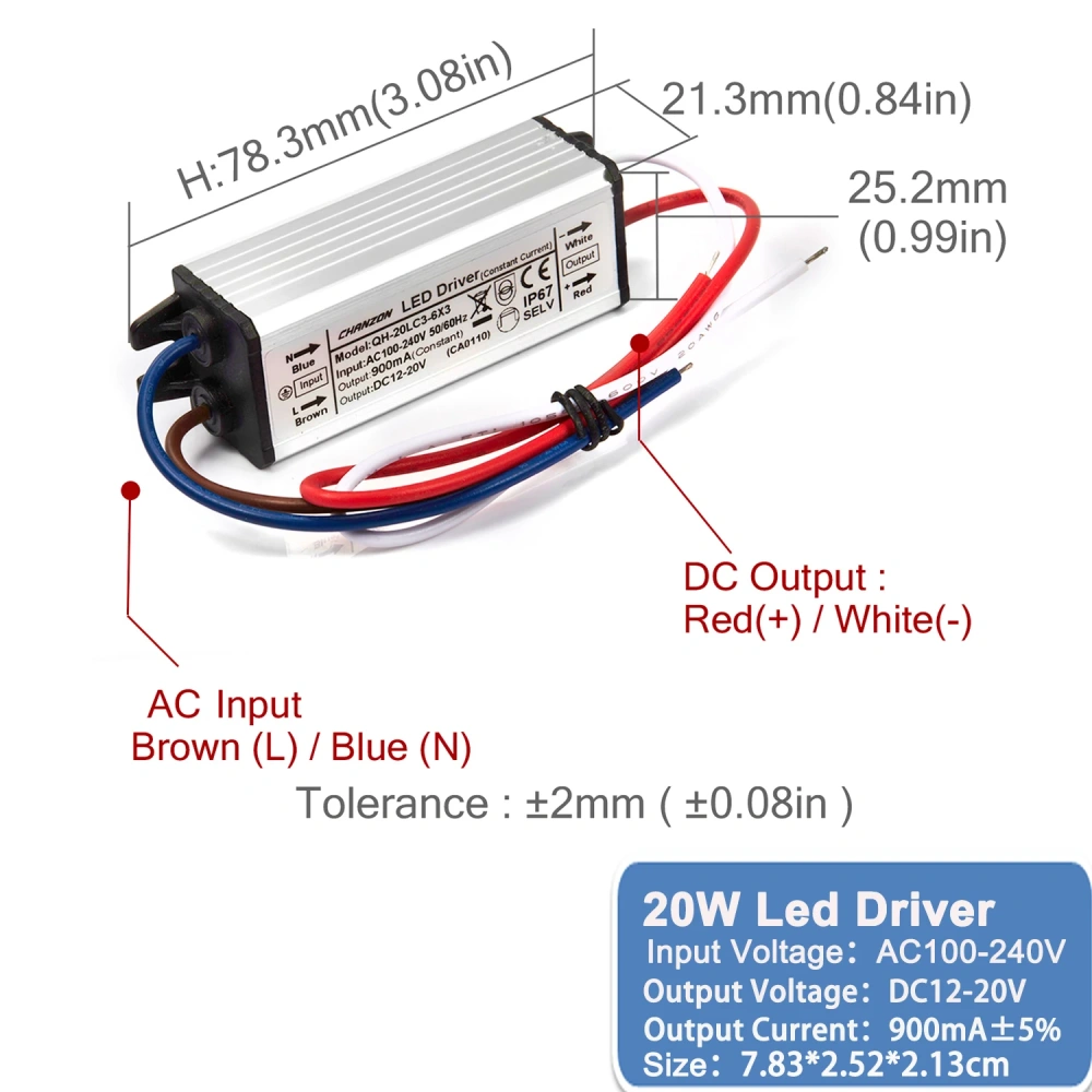 Constant Current Led Light Waterproof Ip67 Driver 10W 20W 36W 50W 100W 300Ma 450Ma 600Ma 900Ma 1500Ma Power Supply