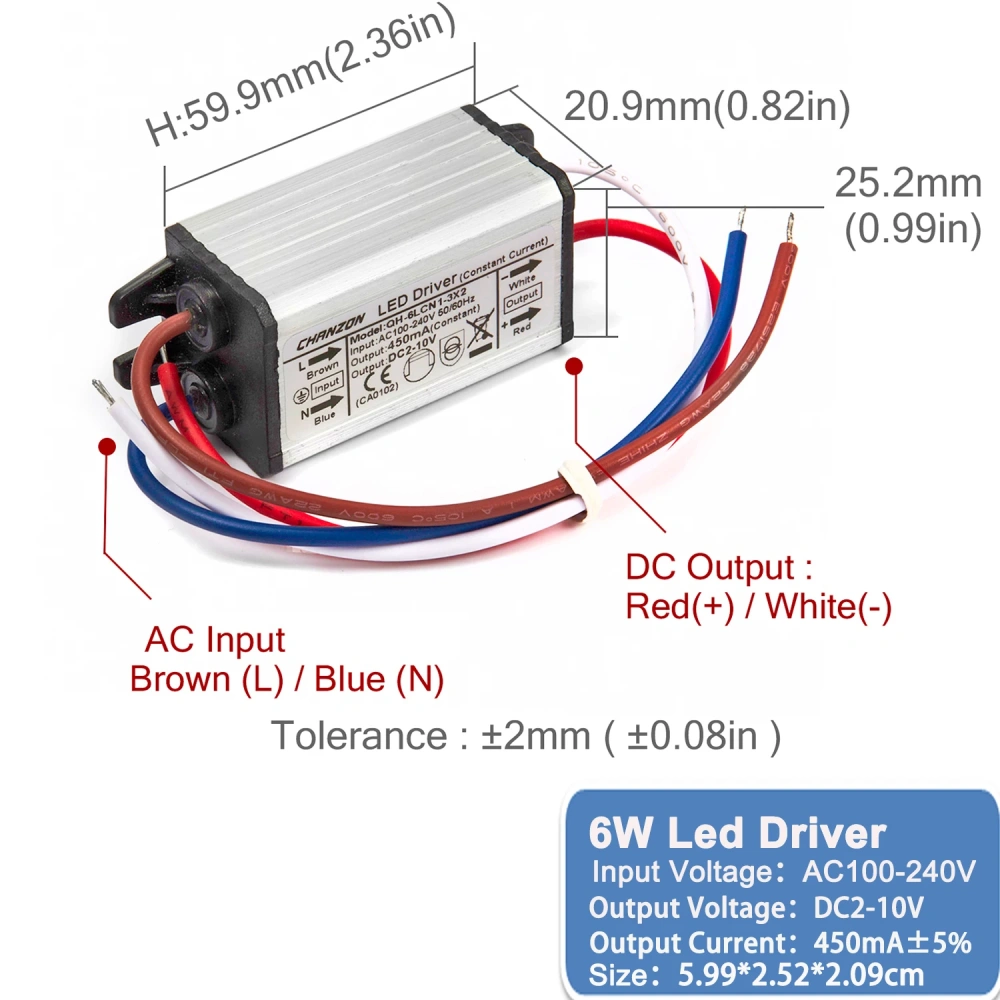 Constant Current Led Light Waterproof Ip67 Driver 10W 20W 36W 50W 100W 300Ma 450Ma 600Ma 900Ma 1500Ma Power Supply