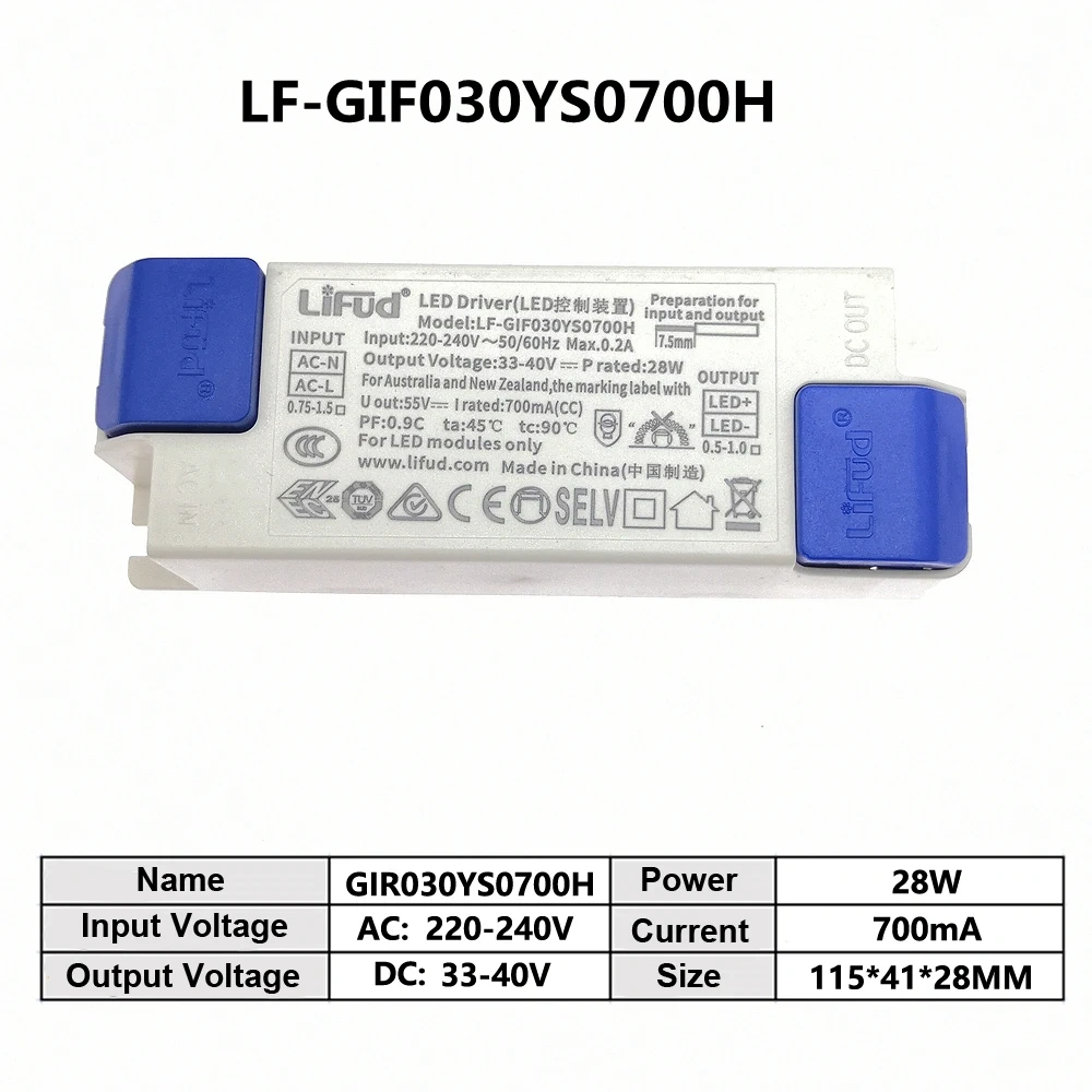 LiFud LED driver LF-GIRxxxYM LF-GIRxxxYS series LED transformer Input 220V-240V output 500mA 600mA 900mA 1200mA 1300mA 1500mA