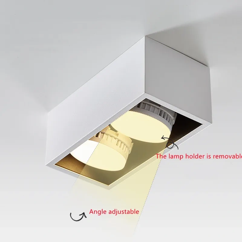 Surface Mount Not Dimmable Square LED Downlight with Replaceable Gx53 LED Lamp  9W 12W LED Spot Light for Living room Bedroom