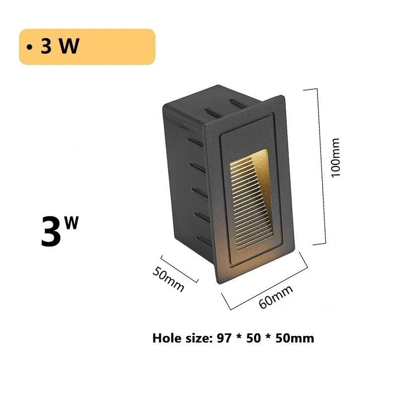 Round Led Stair Light 3W  AC85-265V Step Light Outdoor Indoor Waterproof Fashion Recessed Wall Lamp Garden Light