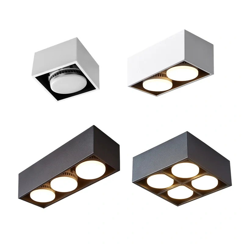 Surface Mount Not Dimmable Square LED Downlight with Replaceable Gx53 LED Lamp  9W 12W LED Spot Light for Living room Bedroom
