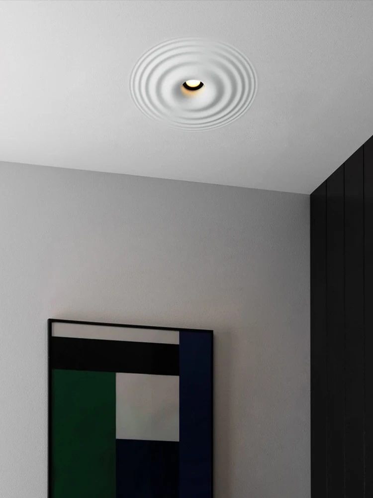 Gypsum Ceiling Lamp Water Ripple Design Living Room Bedroom Balcony Restaurant Cafe Hide Embedded 90-230v GU10 Ceiling Lights