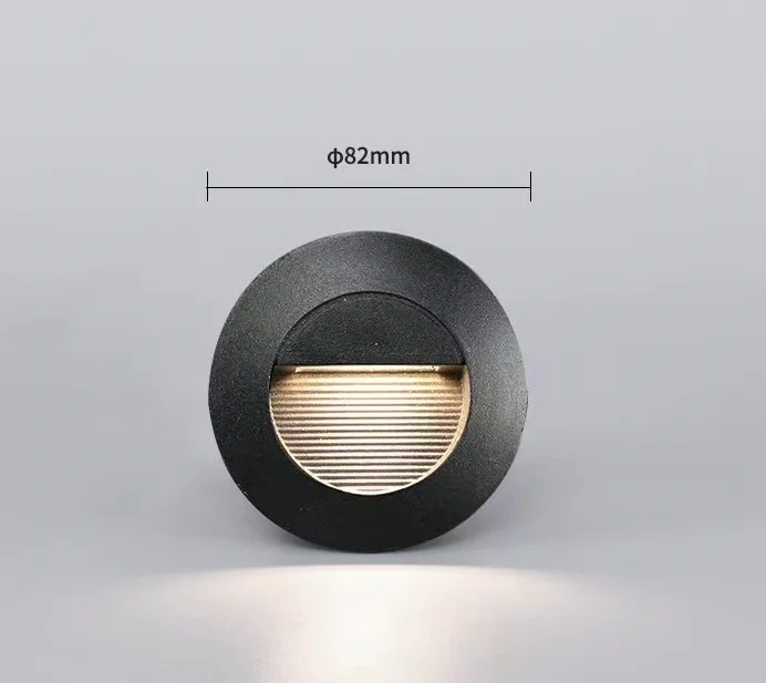 Round Led Stair Light 3W  AC85-265V Step Light Outdoor Indoor Waterproof Fashion Recessed Wall Lamp Garden Light