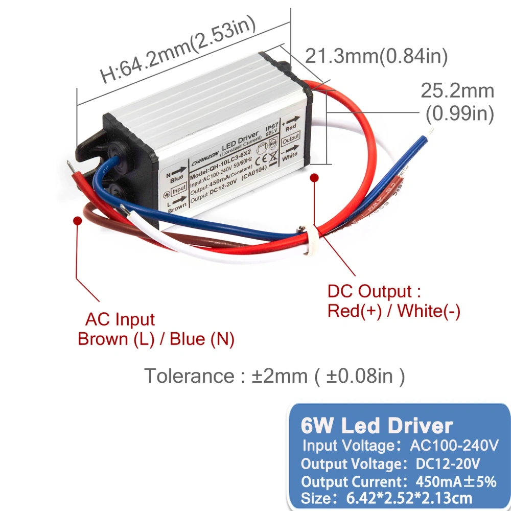 Constant Current Led Light Waterproof Ip67 Driver 10W 20W 36W 50W 100W 300Ma 450Ma 600Ma 900Ma 1500Ma Power Supply