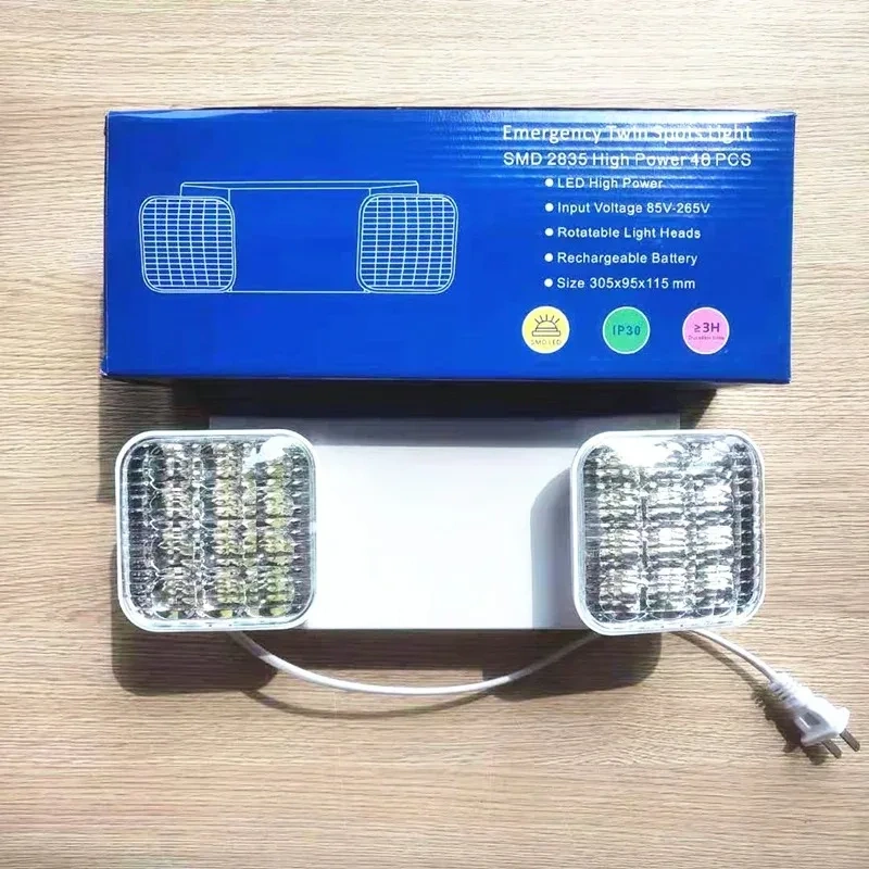 Led Emergency Light Wall Mounted Light Adjustable Emergency Lamp Home Power Failure Commercial Exit Lighting Fixtures Ac 85-265v