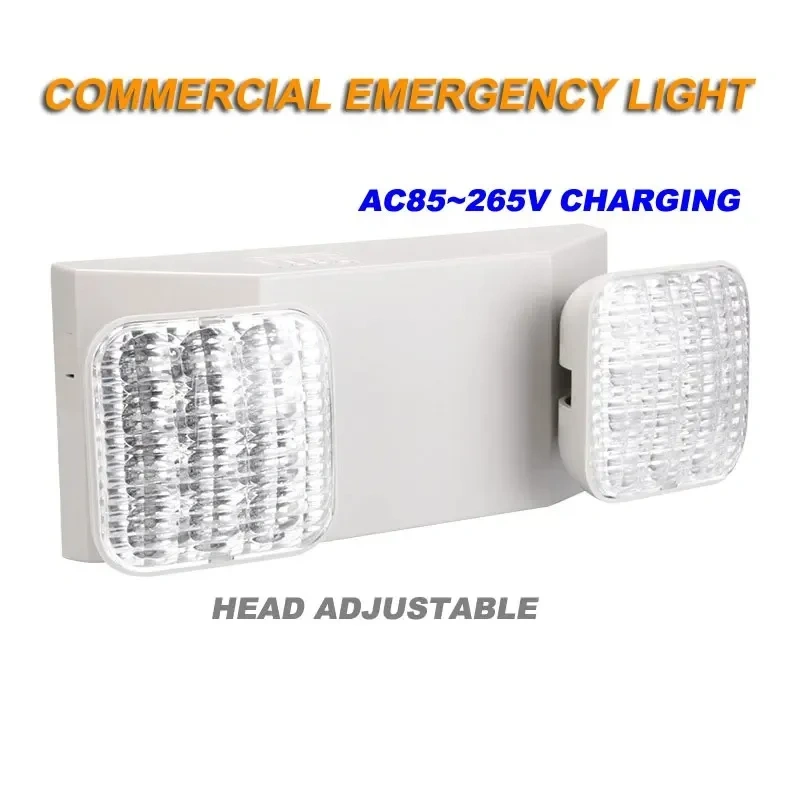Led Emergency Light Wall Mounted Light Adjustable Emergency Lamp Home Power Failure Commercial Exit Lighting Fixtures Ac 85-265v