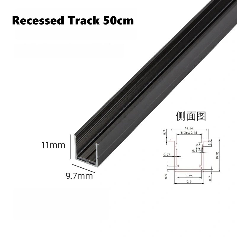 Grey Recessed Cabinet LED Magnetic Track Light DC12V Jewelry Display Mini Spotlight Exhibition Shopwindow Rail Lighting System