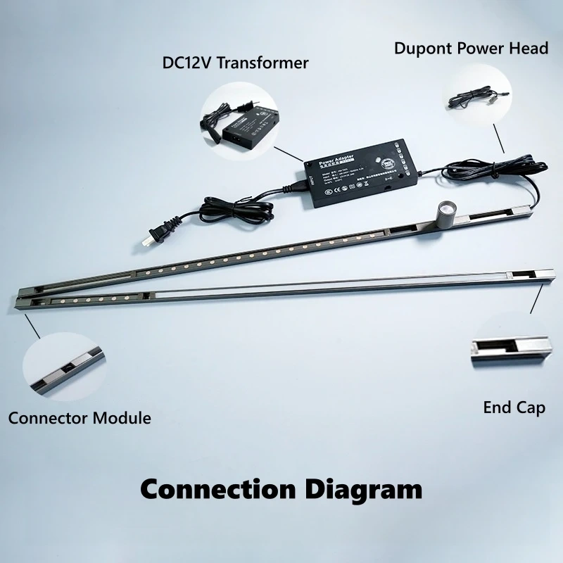 Grey Recessed Cabinet LED Magnetic Track Light DC12V Jewelry Display Mini Spotlight Exhibition Shopwindow Rail Lighting System