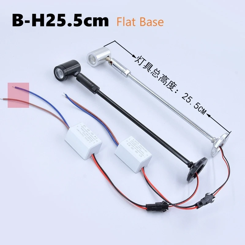 AC110-240V LED Mini Spotlight Cabinet Showcase Wine Counter Jewelry Display Lamp 20/30/40CM Pole Rotatable Angle Spot Light