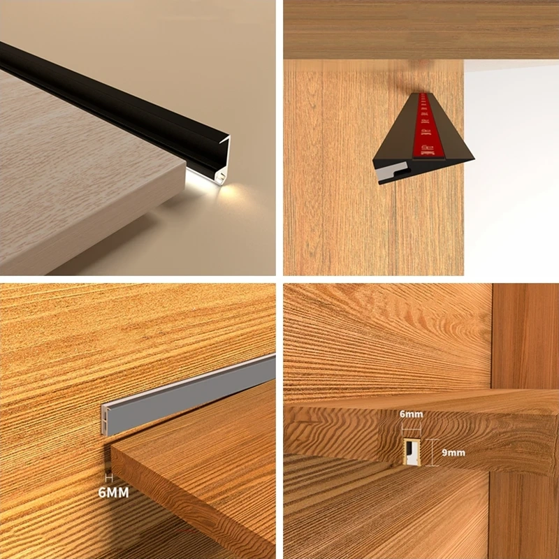 LED Aluminum Profile Cabinet Lamp DC12V Closet Wardrobe Hard Bar Strip Light Channel Silicone Cover Layer Shelf Lighting