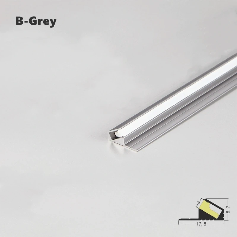 LED Aluminum Profile Cabinet Lamp DC12V Closet Wardrobe Hard Bar Strip Light Channel Silicone Cover Layer Shelf Lighting