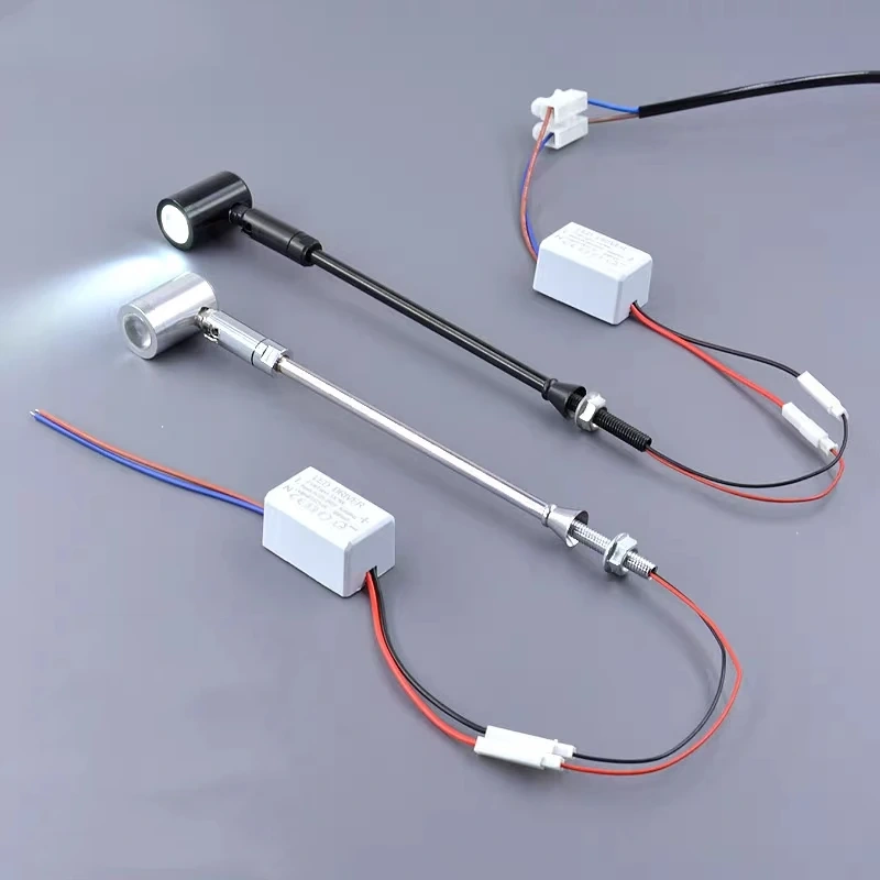 AC110-240V LED Mini Spotlight Cabinet Showcase Wine Counter Jewelry Display Lamp 20/30/40CM Pole Rotatable Angle Spot Light