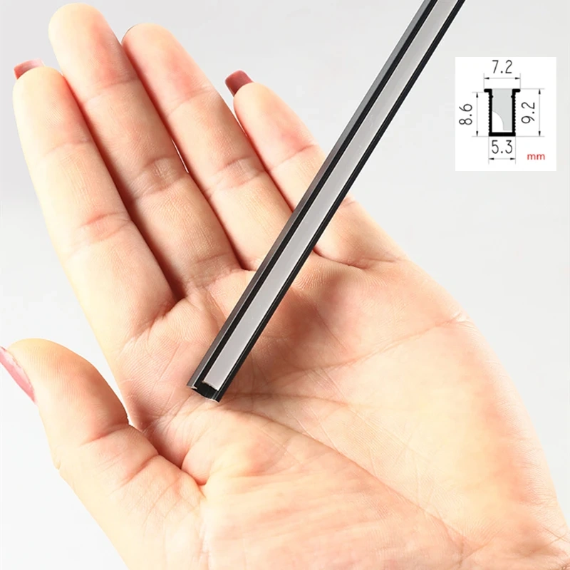 LED Aluminum Profile Cabinet Lamp DC12V Closet Wardrobe Hard Bar Strip Light Channel Silicone Cover Layer Shelf Lighting