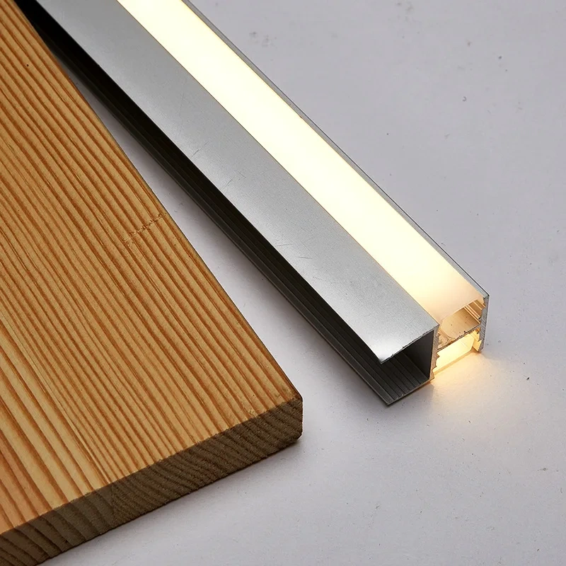LED Aluminum Profile Cabinet Lamp DC12V Closet Wardrobe Hard Bar Strip Light Channel Silicone Cover Layer Shelf Lighting