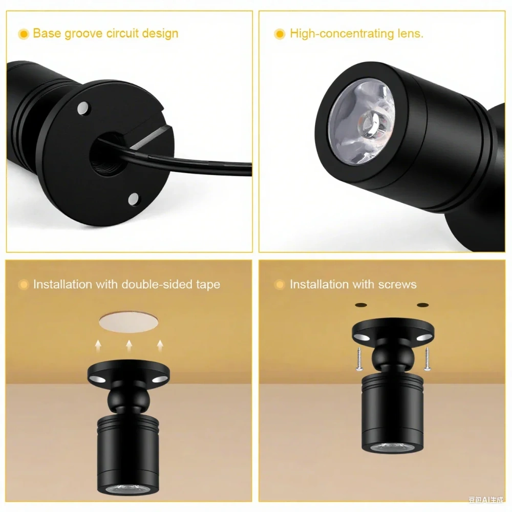 Touch Dimmable LED Spotlight 12V 3W Wall Ceiling Lamp for Wine Artwork Storage Display Cabinet Lighting 1-10pcs Mini Spot Light