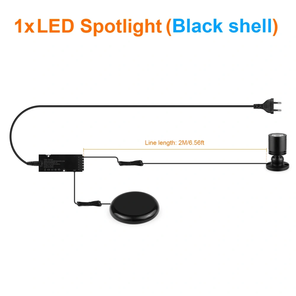 Touch Dimmable LED Spotlight 12V 3W Wall Ceiling Lamp for Wine Artwork Storage Display Cabinet Lighting 1-10pcs Mini Spot Light
