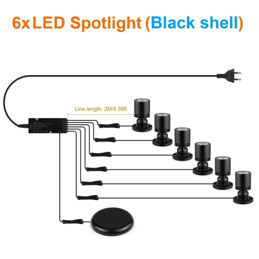 Touch Dimmable LED Spotlight 12V 3W Wall Ceiling Lamp for Wine Artwork Storage Display Cabinet Lighting 1-10pcs Mini Spot Light